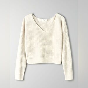 Aritzia Babaton Longsleeve V-neck cropped sweater